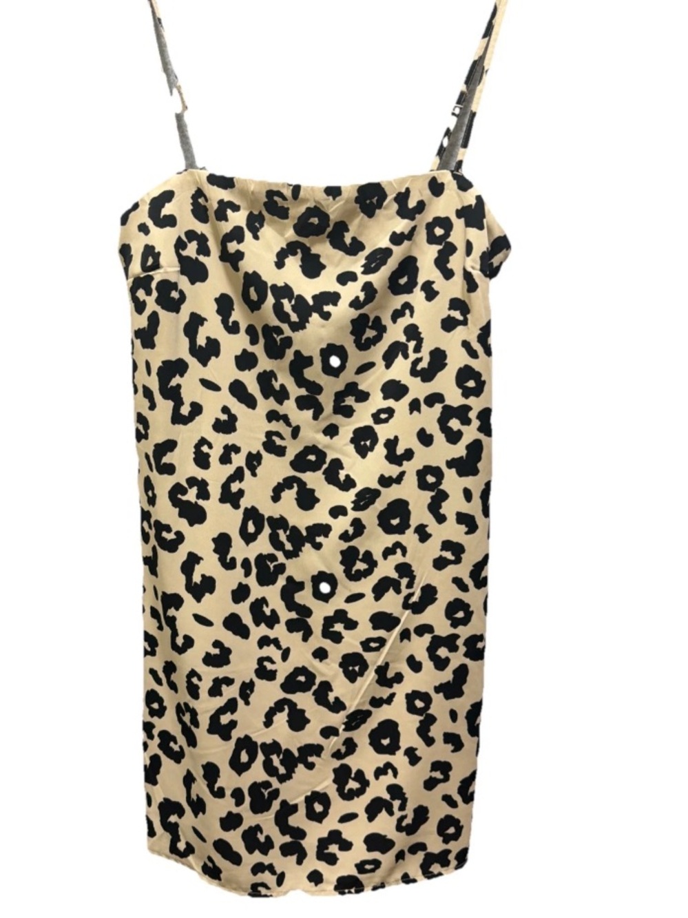 Abercrombie & Fitch Leopard Print Slip Romper Dress - Beige & Black small EUC